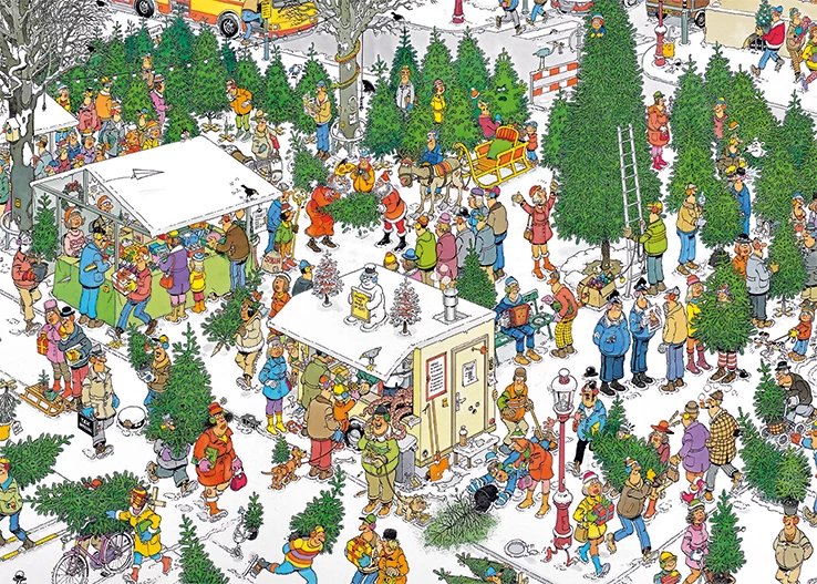 Jumbo 19080 Puzzel JvH Christmas Dinner+Christmas Tree Market 5 Jumbo 19080 Puzzel JvH Christmas Dinner+Christmas Tree Market - Afbeelding 3