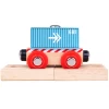 BigJigs BJT486 Rail Containerwagon Blauw Houten Trein -Speelwereld Verkoop BigJigs BJT486 Container Wagon blauw