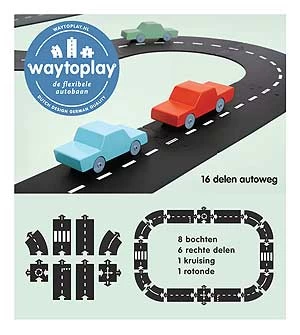 WayToPlay Expressway Autoweg Rubber Flexibele Autobaan 16 Dlg 3 WayToPlay Expressway Autoweg Rubber Flexibele Autobaan 16 Dlg