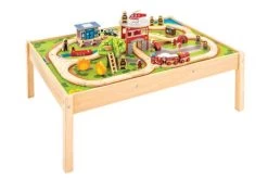 BigJigs BJT049 Treintafel Brandweer Spoortafel Houten Trein -Speelwereld Verkoop bigjigs bt049 brandwweer trein set en tafel 1 1