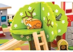 BigJigs BJT049 Treintafel Brandweer Spoortafel Houten Trein -Speelwereld Verkoop bigjigs bt049 brandwweer trein set en tafel 4