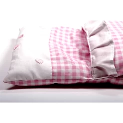 Dekbedje / Poppendekentje Rose Geruit -Speelwereld Verkoop dekje roze geruit