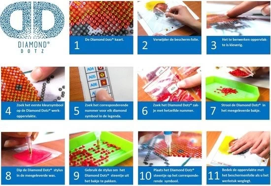 Diamond Dotz Kitten In The Snow 35x27cm. DiamondPainting 4 Diamond Dotz Kitten In The Snow 35x27cm. DiamondPainting - Afbeelding 2