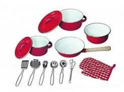 Pannenset Emaille Rood 13-delig