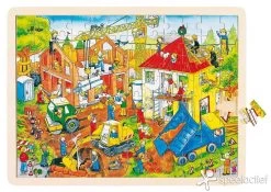 Houten Puzzel Bouwplaats -Speelwereld Verkoop houten puzzel bouwplaats goki 57852 1