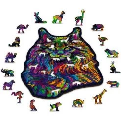 Wooden City Houten Puzzel Rainbow Wild Cat L 300 10 Wooden City Houten Puzzel Rainbow Wild Cat L 300 -Speelwereld Verkoop houten puzzel wooden wild cat L300 3