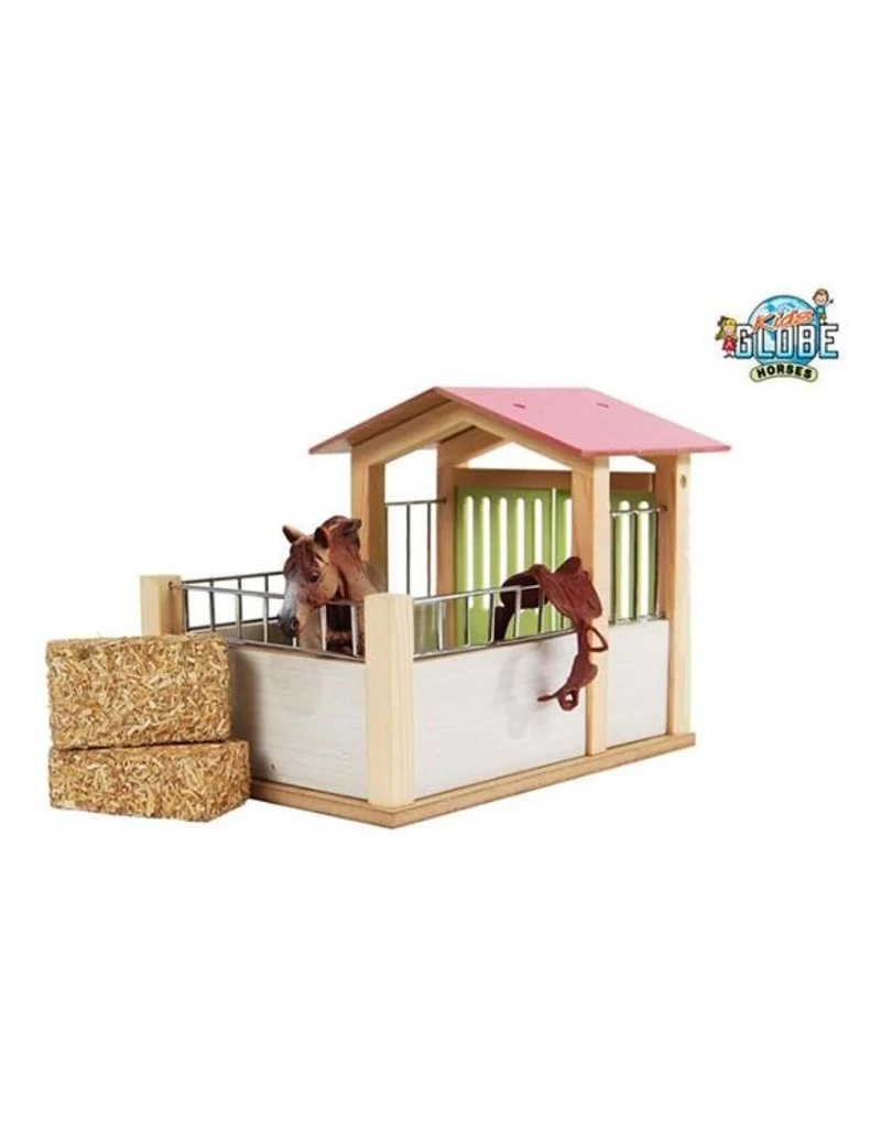 Kidsglobe Paardenbox Paardenstal 1 Box Rose/Wit 3 Kidsglobe Paardenbox Paardenstal 1 Box Rose/Wit
