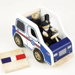 Houten Politie-auto Pintoy -Speelwereld Verkoop politie auto pintoy 10585 1 1