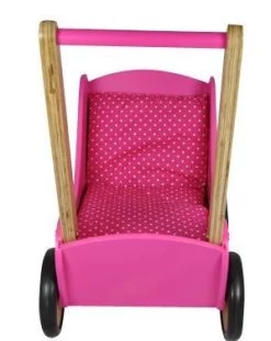 Poppenwagen Simply For Kids Stippen Rose -Speelwereld Verkoop poppenwagen simply for kids stippen rose 2