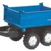 RollyToys Mega Trailer Blauw Aanhangwagen 3-zijdige Kipper -Speelwereld Verkoop rollymega trailer blauw rollytoys a121106