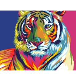 Regenboog Tijger – Schilderen Op Nummer -Speelwereld Verkoop schilderen op nummer regenboog leeuw artventura 16130001 1