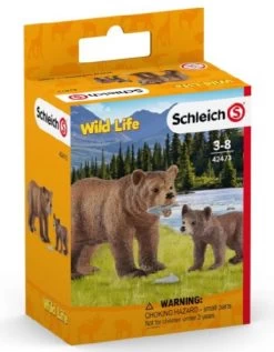 Schleich 42473 Vrouwelijke Grizzlybeer Met Jong WildLife -Speelwereld Verkoop schleich 42473 grizzlybeer met grizzlybeertje 1 1