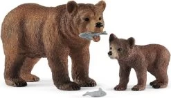 Schleich 42473 Vrouwelijke Grizzlybeer Met Jong WildLife -Speelwereld Verkoop schleich 42473 grizzlybeer met grizzlybeertje 1