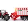 Siku 1987 Massey-Ferguson+opraapwagen Pöttinger-Jumbo -Speelwereld Verkoop siku 1987 massey ferguson met pottinger aanhangwagen