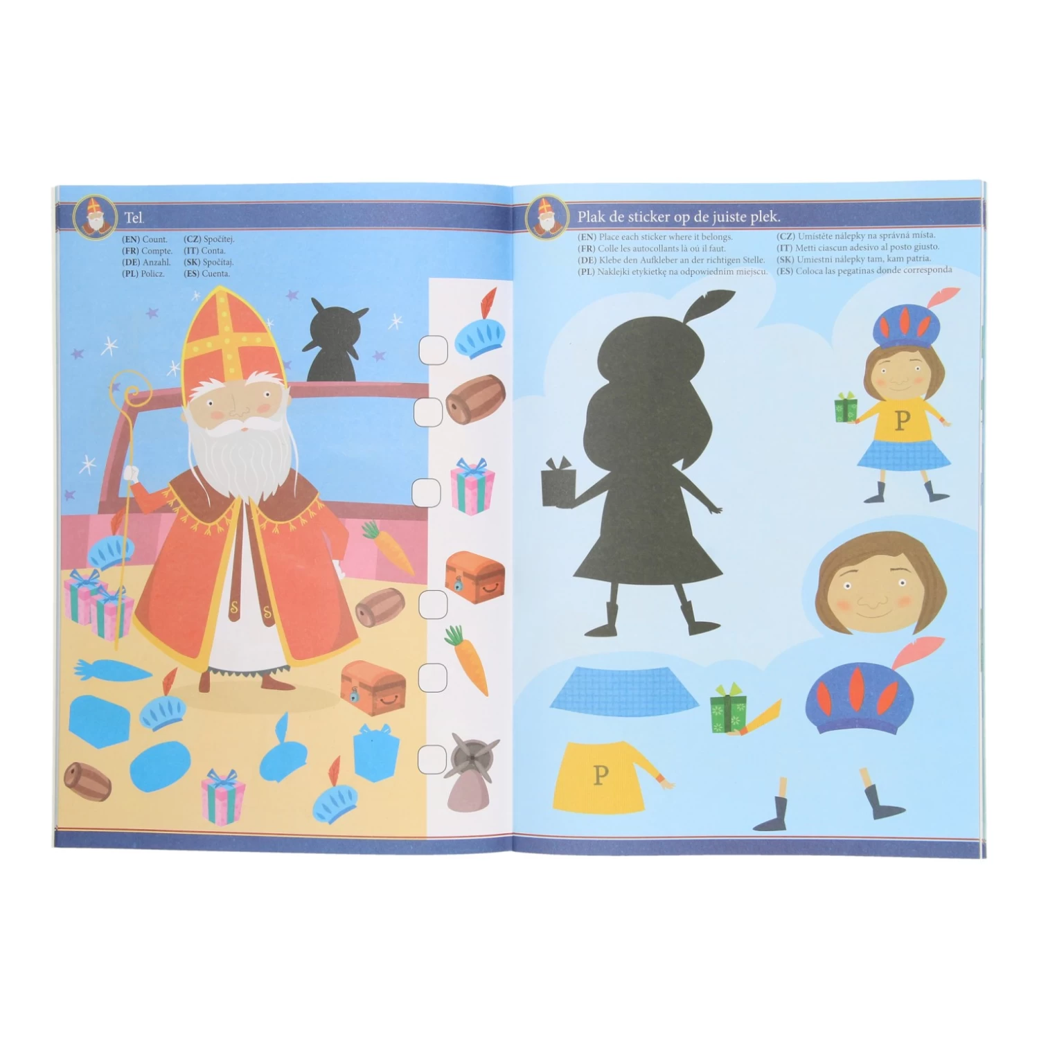 Sinterklaas Kleur- Doe- En Spelletjesboek Van Sint Met Stickers 5 Sinterklaas Kleur- Doe- En Spelletjesboek Van Sint Met Stickers - Afbeelding 3
