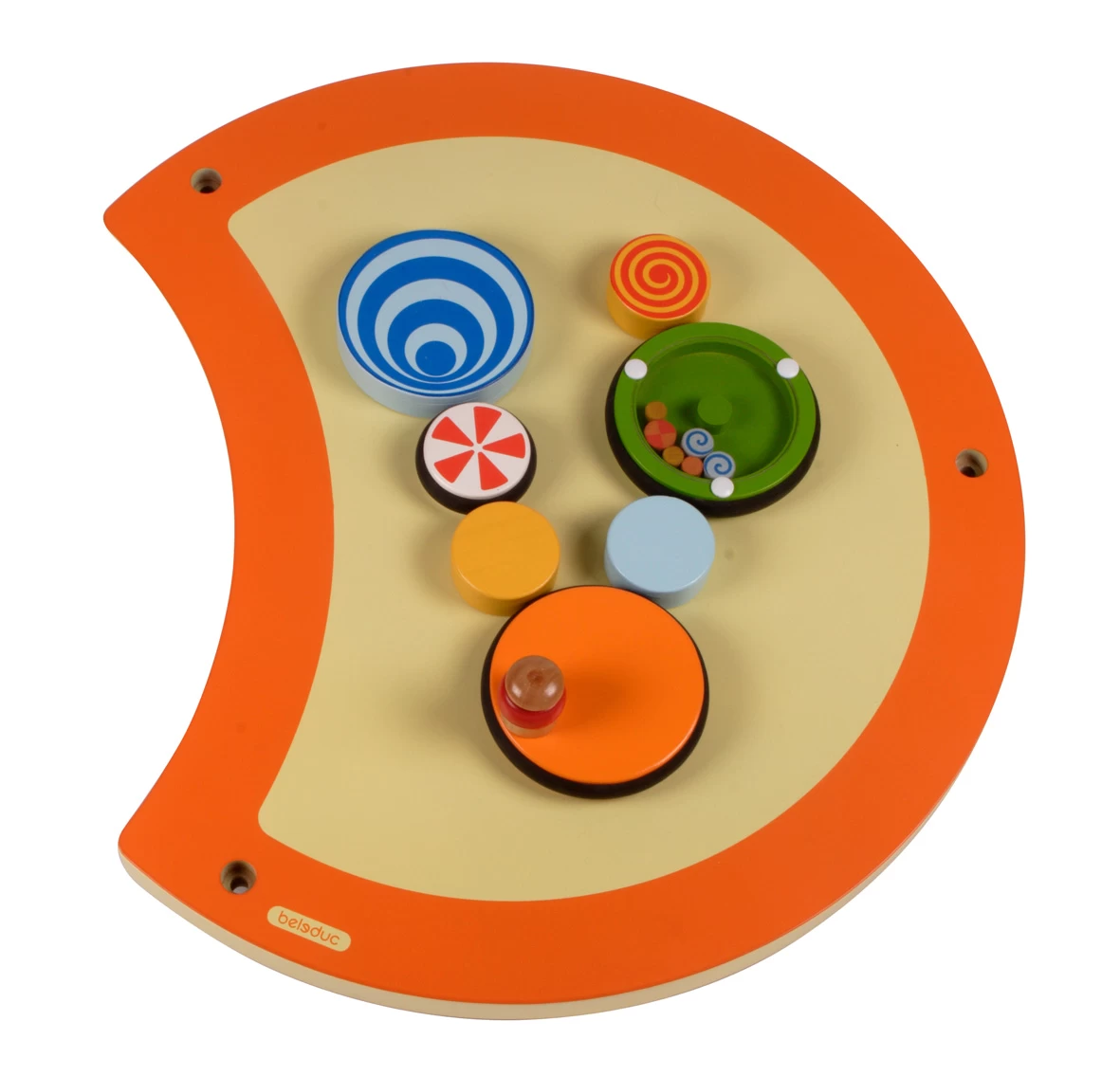 Houten Wandpaneel Rups Draaibord KDV 3 Houten Wandpaneel Rups Draaibord KDV