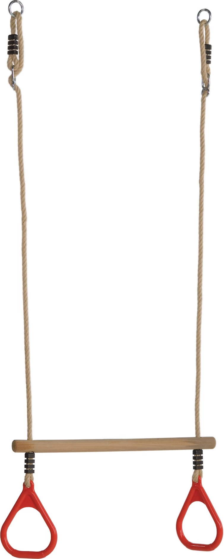Houten Trapeze Met Kunststof Ringen (PH-touwenset) Rood 5 Houten Trapeze Met Kunststof Ringen (PH-touwenset) Rood - Afbeelding 3