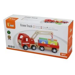 Houten Truck Met Kraan En Aanhanger Vigatoys -Speelwereld Verkoop truck met kraan en aanhangwagen vigatoys v0690 1 1