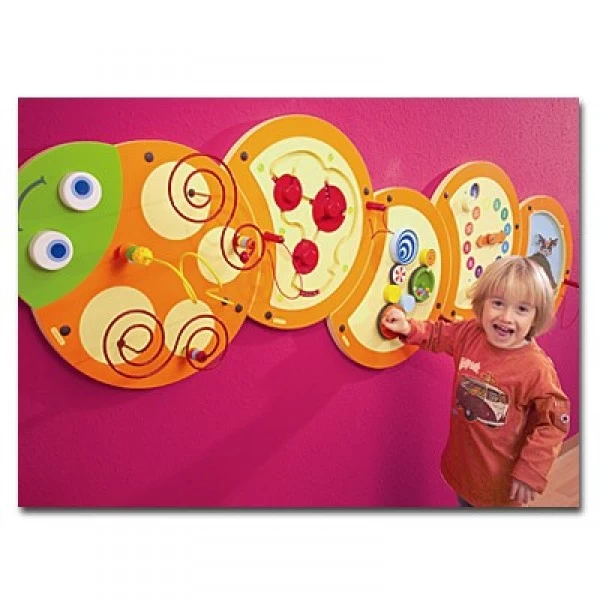 Houten Wandpaneel Rups Draaibord KDV 5 Houten Wandpaneel Rups Draaibord KDV - Afbeelding 3