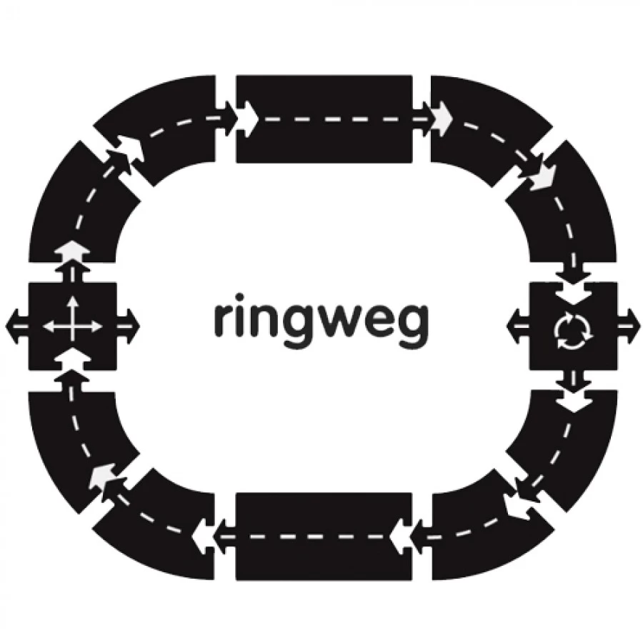 WayToPlay Ringroad Ringweg Rubber Flexibele Autobaan 12-dlg 5 WayToPlay Ringroad Ringweg Rubber Flexibele Autobaan 12-dlg - Afbeelding 3
